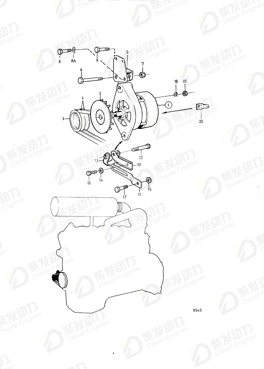 volvo penta V-belt 966385 Drawing volvo penta V-belt 966385 Drawing